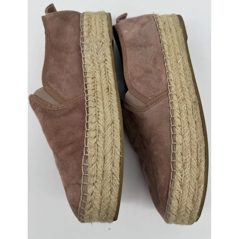 Sam Edelman Suede Espadrille Flats Womens 9M EU 39 Pink Blush Mauve Slip On Shoe